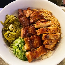 Half Chicken/Half Porkbelly and Rice