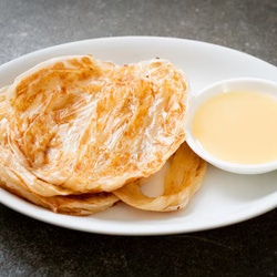 Roti canai with sweet condensed milk